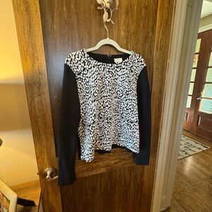 Kate Spade Monochrome Animal Print Top